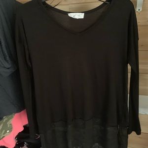 3 quarter sleeved all black blouse